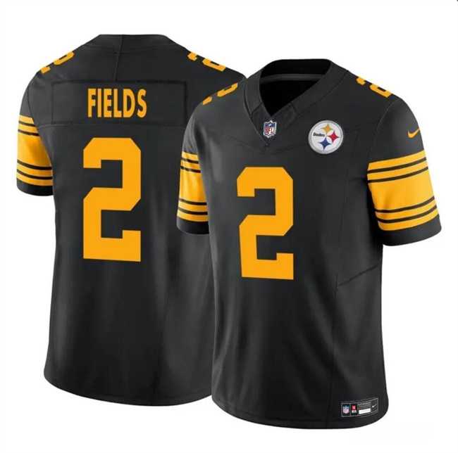 Men & Women & Youth Pittsburgh Steelers #2 Justin Fields Black 2024 F.U.S.E. Color Rush Limited Football Stitched Jersey->->NFL Jersey